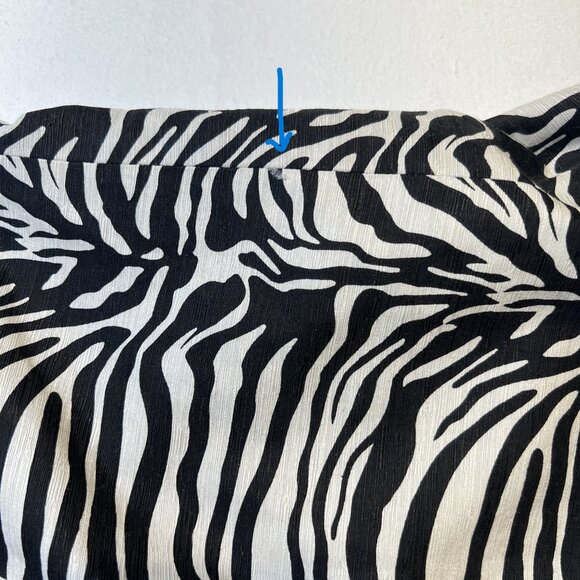✨SilkLand Zebra Print Double-Breasted Jacket XL Vintage vibe Shoulder&cuff Tabs - Picture 16 of 16